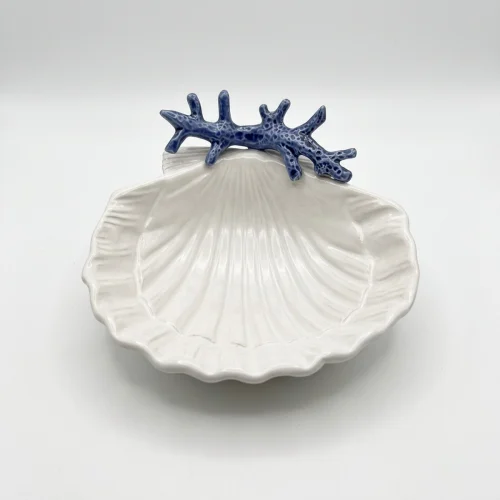 Zeeschelpen kommetje blauw koraal