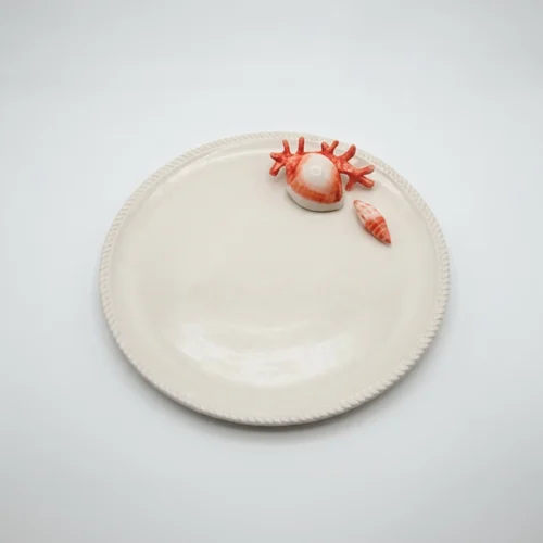 Rond bord rood koraal