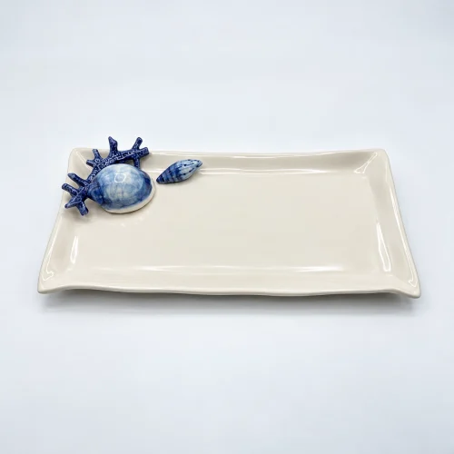 Medium servet bord blauw koraal