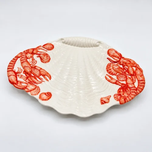 Medium ovale schaal scampi