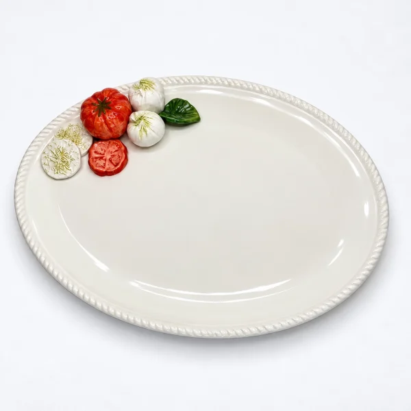 Grote ovale schaal mozzarella